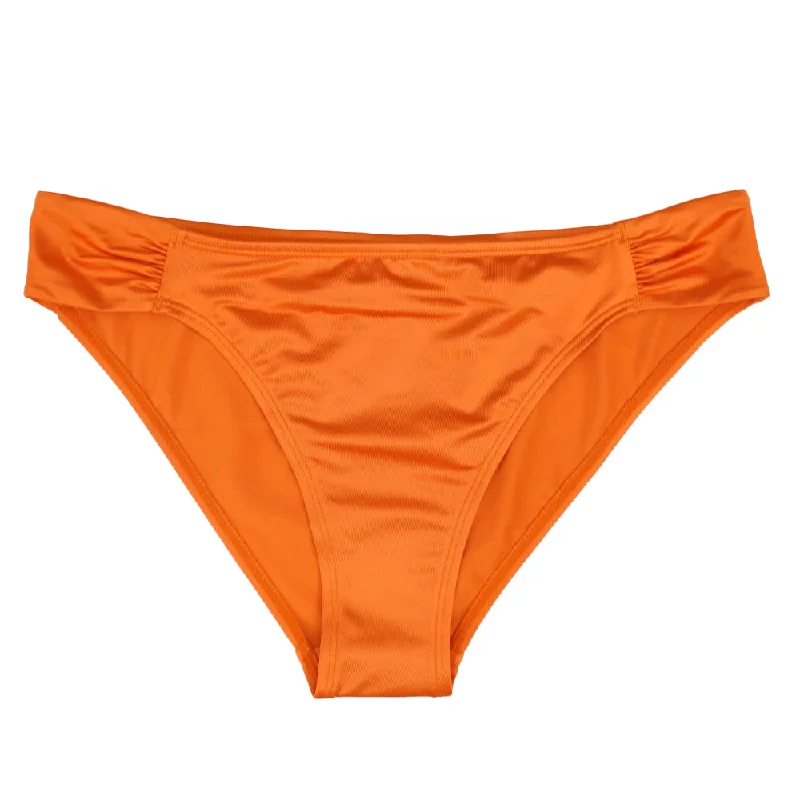 Women's Solid Satin Bikini Brief,Orange