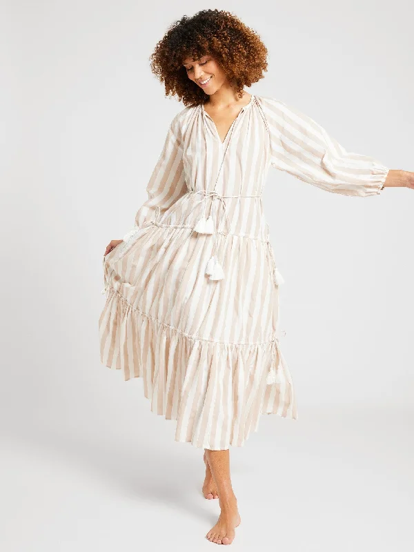 Natalia Dress in Cappuccino Stripe