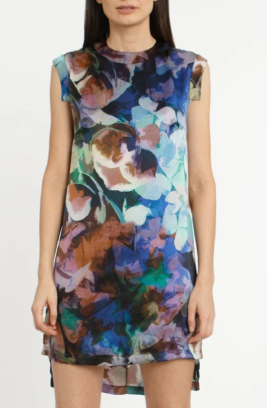 The Silk Leveled Dress + Floral Abyss