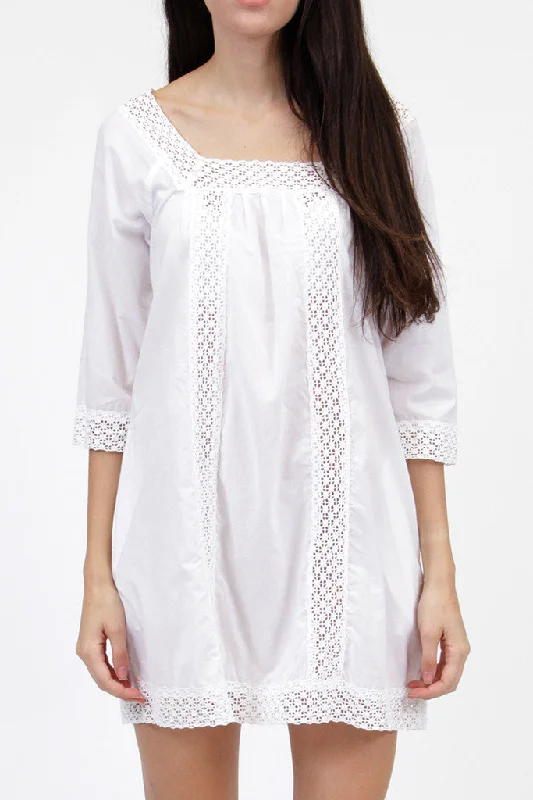 La Cera Crochet Tunic Swim Cover Up