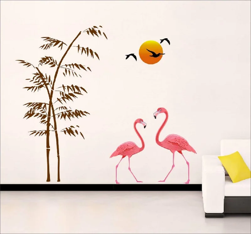 Walltech Sunset Swan Love Wall Sticker| Beautiful Design Wall Decoration Sticker