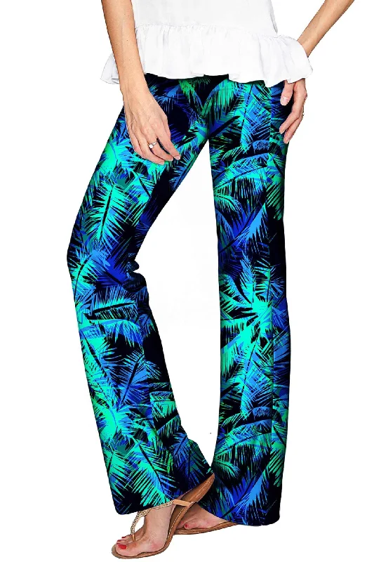 Electric Jungle Amelia Green Printed Palazzo Pant - Women