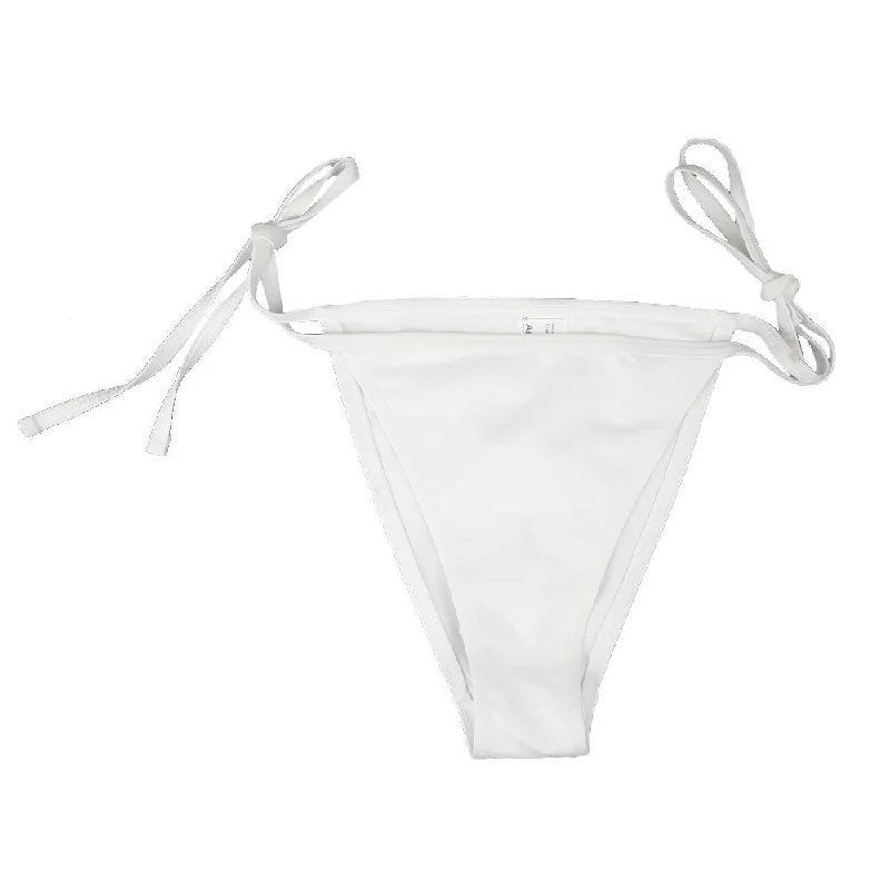 Women's Tie Side Solid Bikini Bottom,White