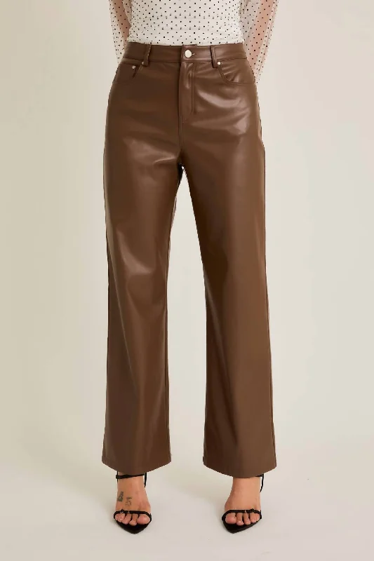 Fallin' For You Leather Pant In Brown