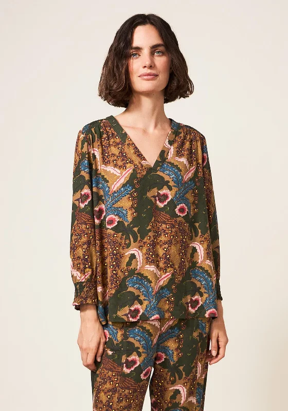 White Stuff Elisa Printed Tunic Top, Teal Multi