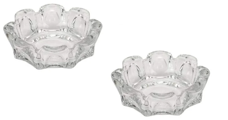 Ellozia® Glass Ashtray | Transparent | Set of 2 | PE05