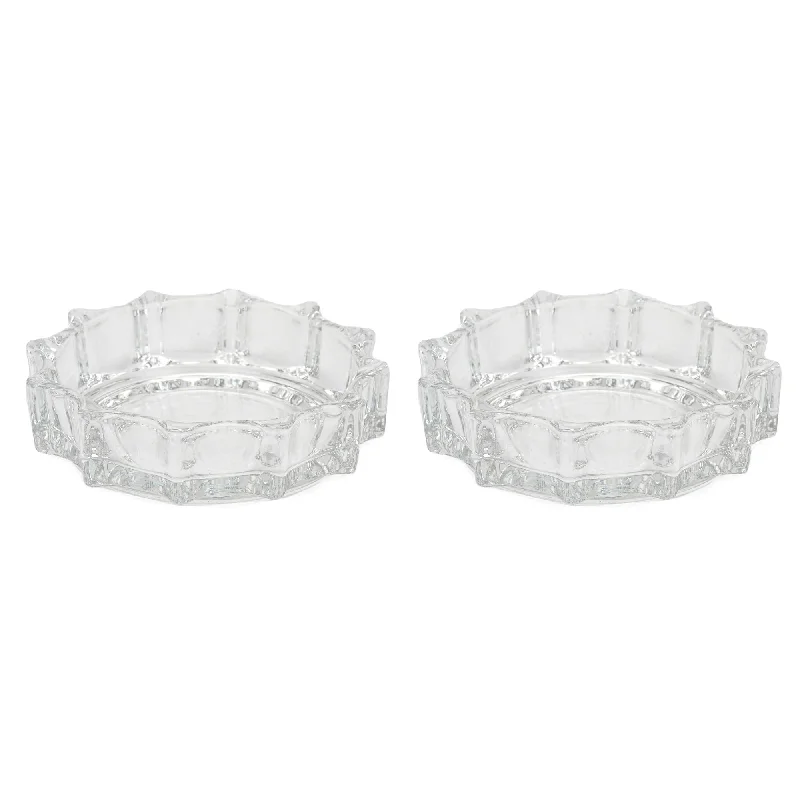 Round Glass Ashtray Set of Two-J5