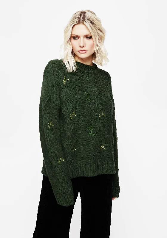 Barberry Embroidered Diamond Knit Jumper