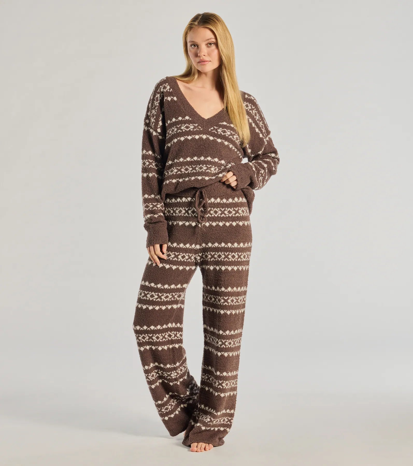 Cozy Wonderland Fair Isle Chenille Knit Pajama Joggers