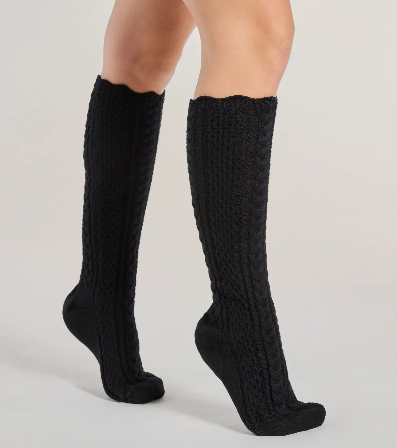 Cute Essentials Cable Knit Knee High Socks