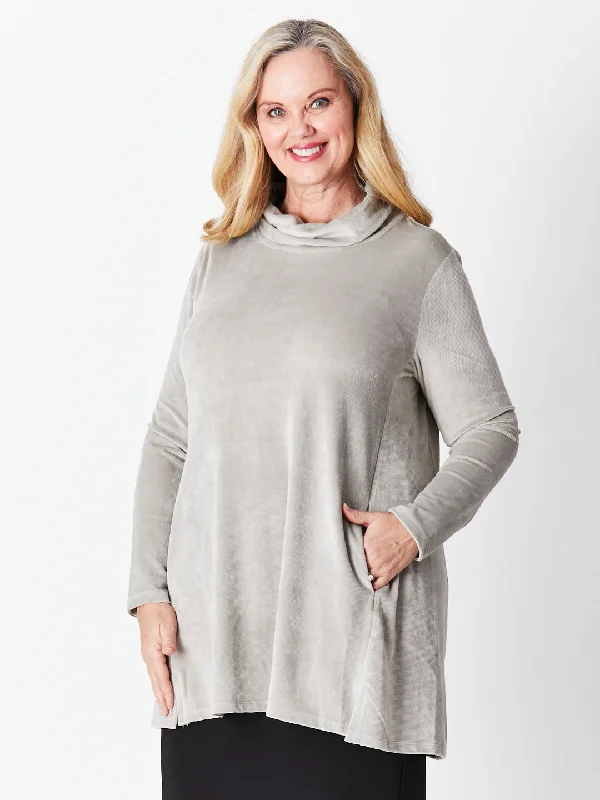 Melanie Velour Tunic - Beige 27141 -SW