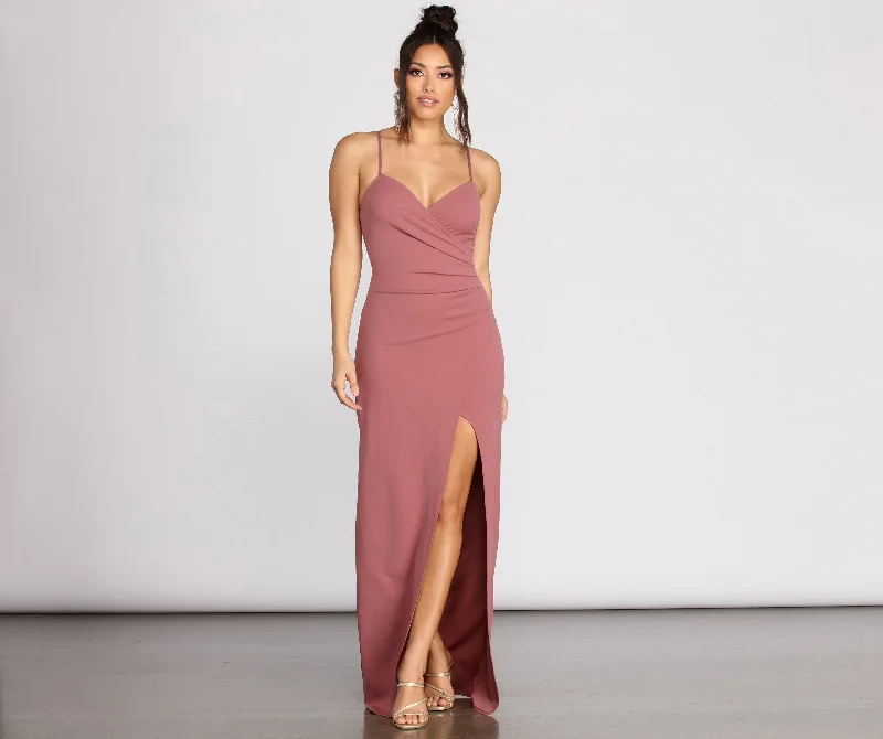 Daya Crepe Stylish Wrap Skirt Dress