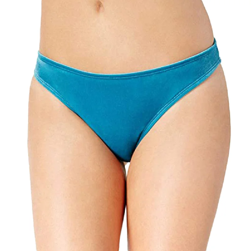 Women's Crushed Velvet Hipster Bikini Bottoms,Blue