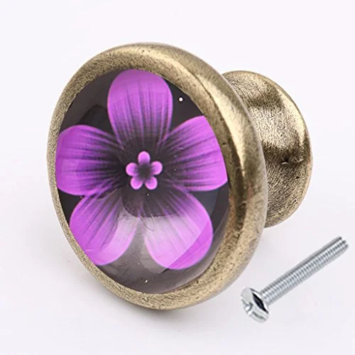 Generic Flower Door Knob Cabinet Drawer Closet Cupboard Handle Furniture Hardware 4#