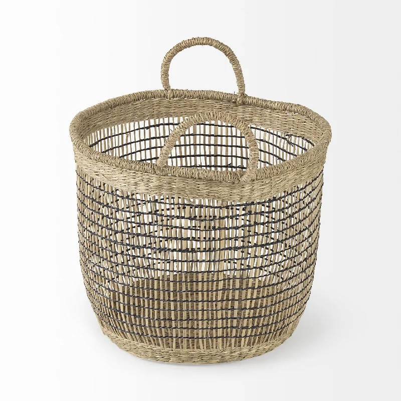 Set Of Three Light Brown Storage Baskets