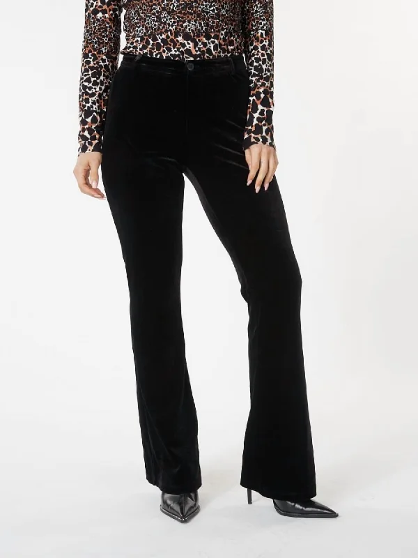 Flair Velour Trouser Pant In Black