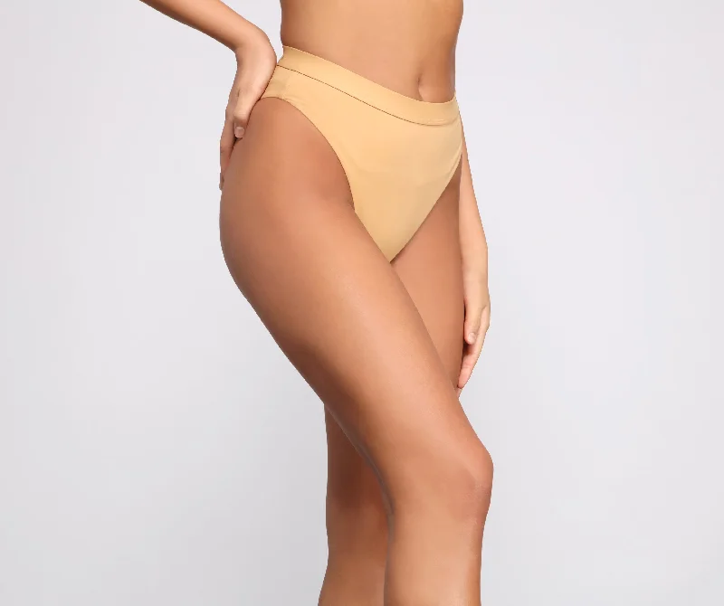 Sleek and Minimal High Waist Bikini Bottoms