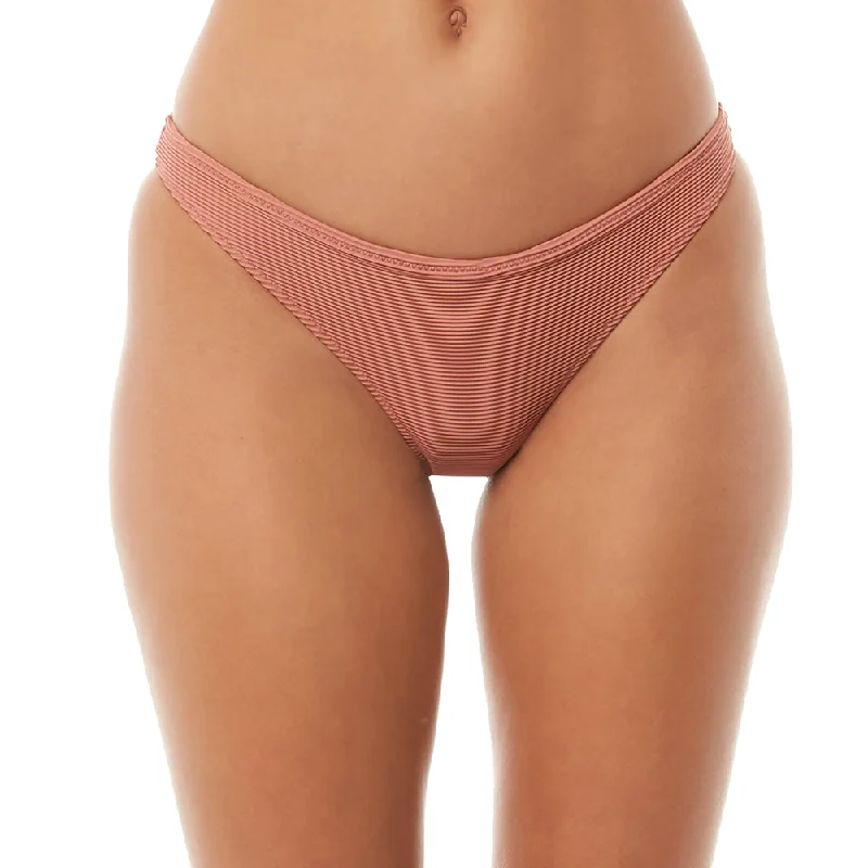 Women's Ribbed Bikini Bottom,Light Brick