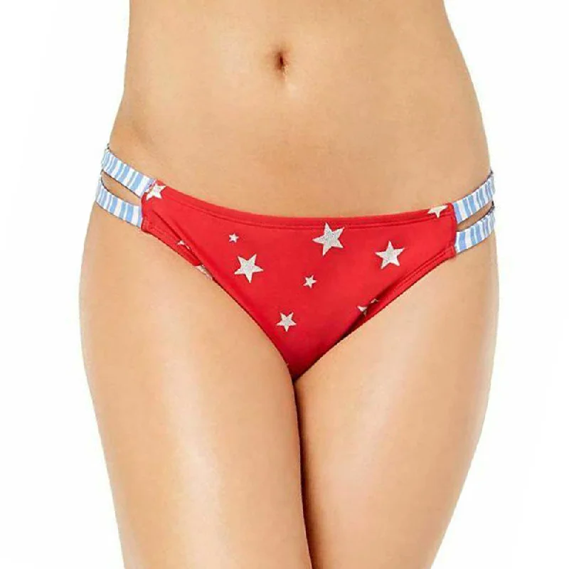 Women's Americana Strappy Bikini Bottom,Red/Blue