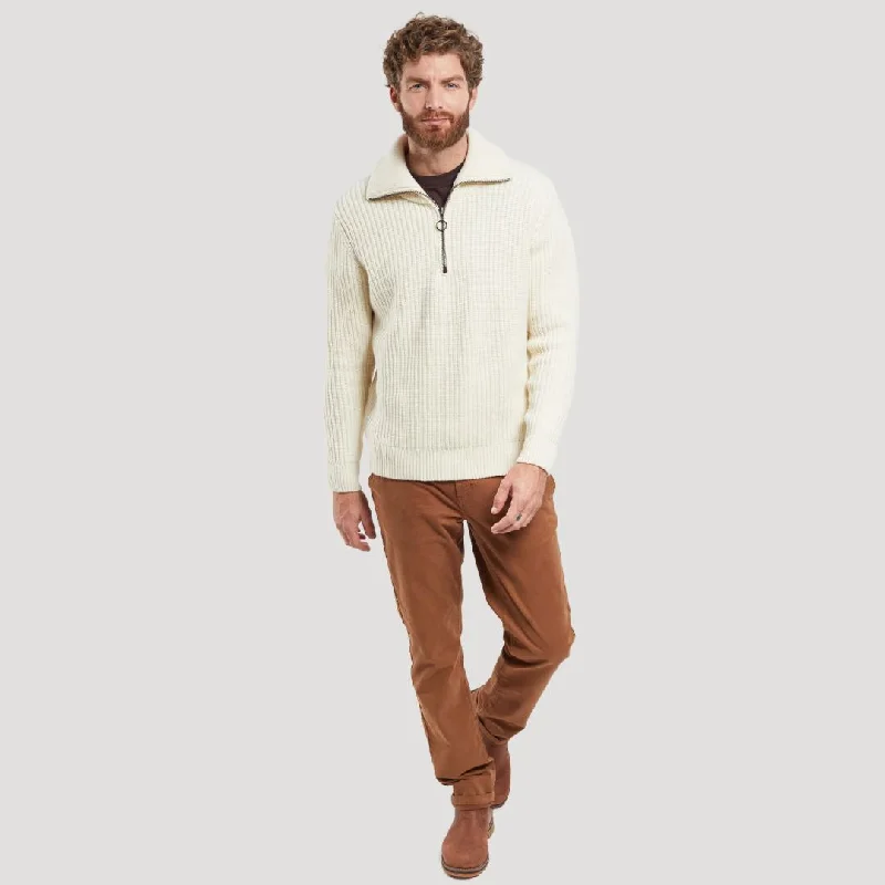 Heritage Zip Up Neck Jumper (Nature)