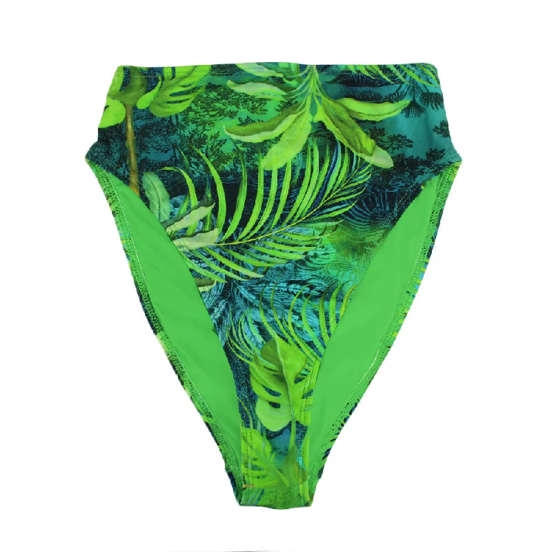 Women's Tropical Print Bikini Bottom,Green