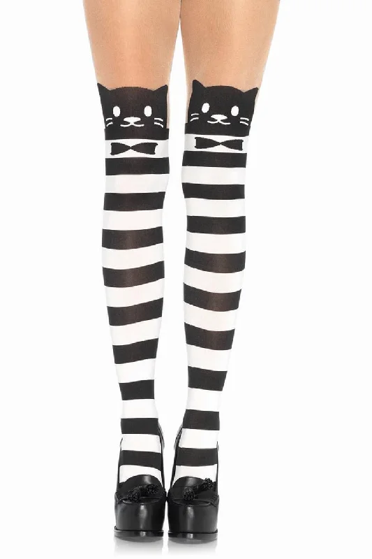 Fancy Cat Striped Pantyhose