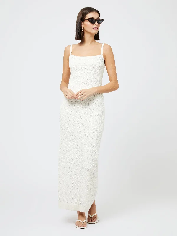 Cotton Pointelle Midi Dress