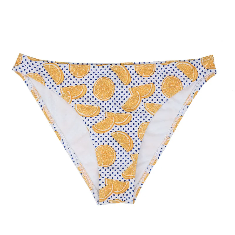 Women's Orange Print Bikini Brief,Multi