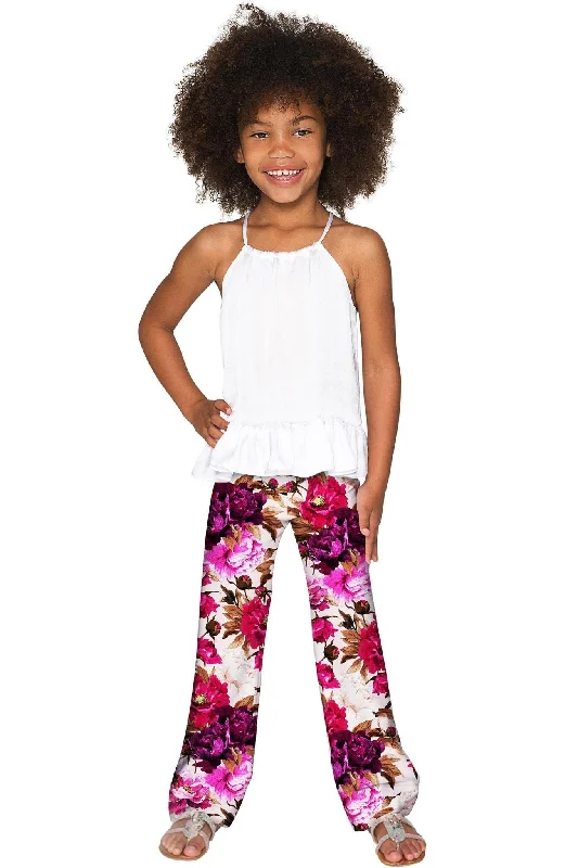 Vintage Charm Amelia Floral Chic Unique Palazzo Pant - Girls