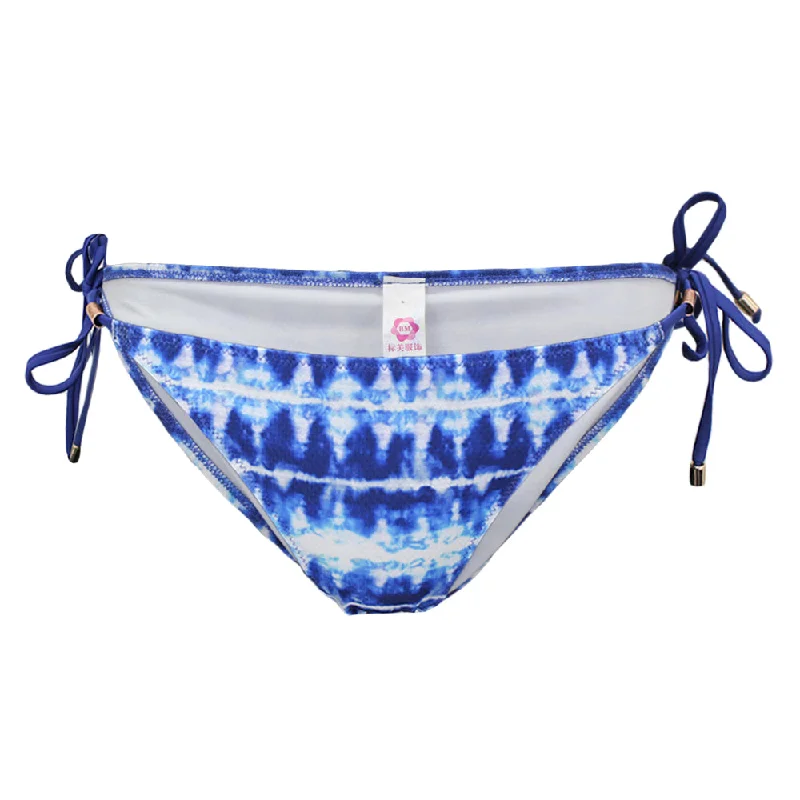 Women's Printed Tie Side Bikini Bottom,Indigo