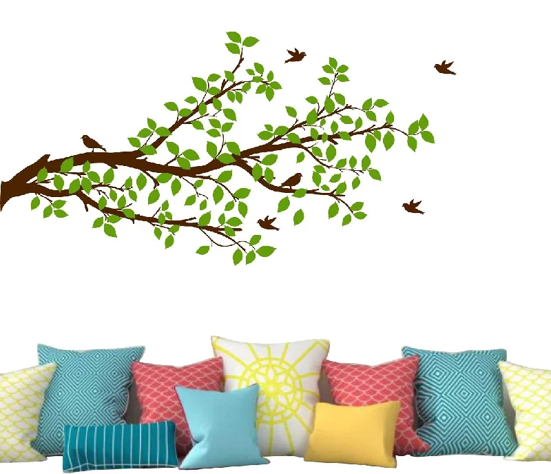 Wallstick Tree Branch with Birds wallstickers (Vinyl 125 cm x 65 cm)