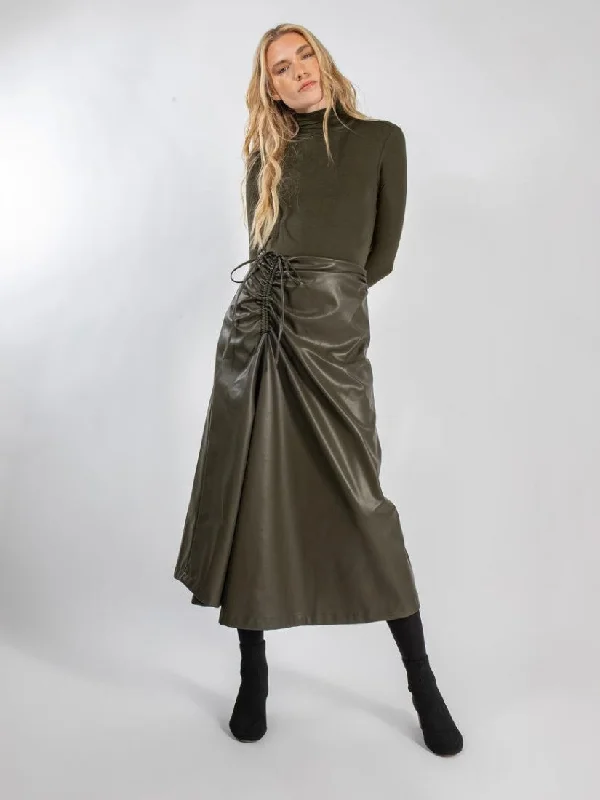 Leather Drawstring Skirt