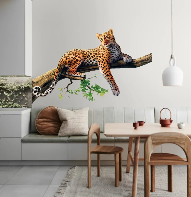 Leopard Sitting on a Branch' Wall Sticker(63 cm X 102 cm)