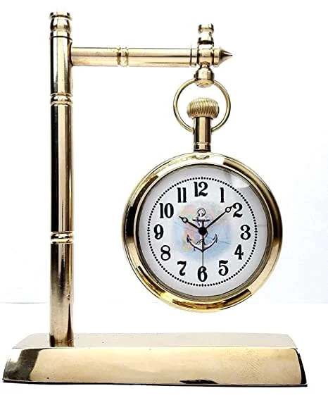 Beautiful Vintage Brass Desk Clock Table Clock Antique Nautical Clock Brass Antique Table Clock for Home and Office Decoration Gift Item