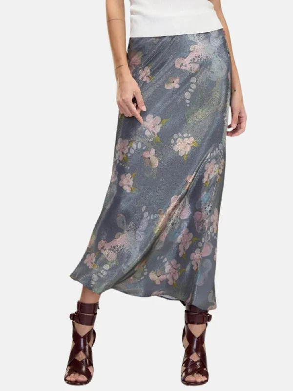 Claud Silk Lamé Skirt