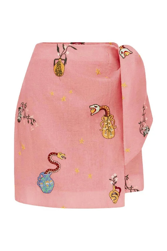 Timmy Embroidered Skirt In Pink