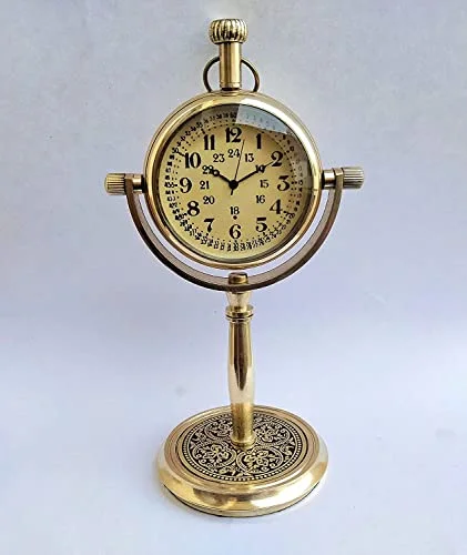 Brass Antique Table Clock Maritime Clcok Home & Office Decor Table Top Decor Indoor Decoration & Gifting|