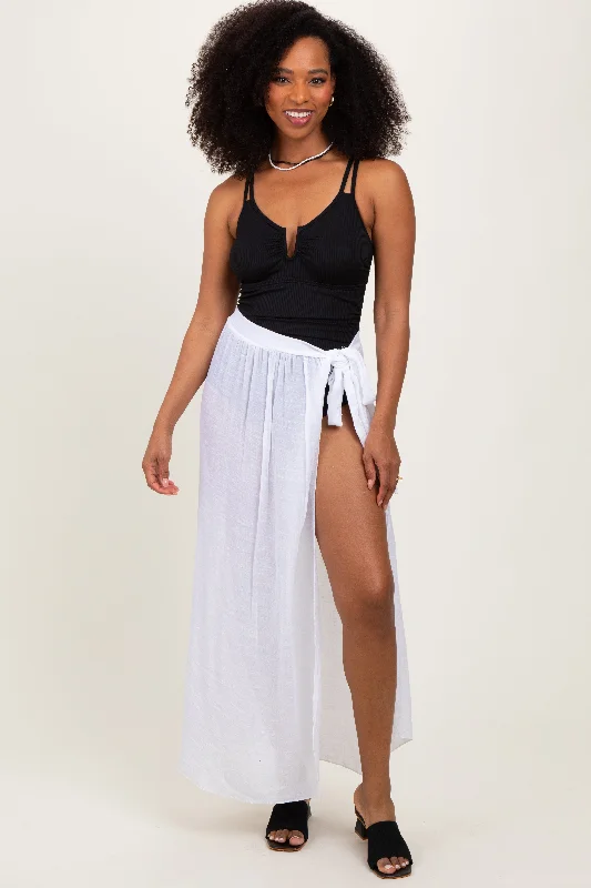 White Loose Beach Cover Up Skirt