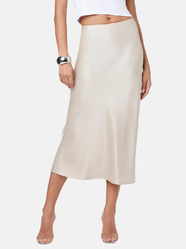 Heidi Silk Satin Slip Skirt