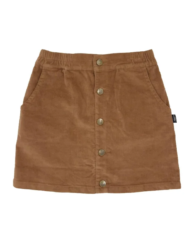 Girls Capri Corduroy Skirt In Burro