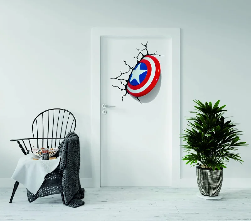 Kaushiki collection Captain America Vibrant ShieldRemovable Peel and Stick UV Printed Wall Sticker - 'Covers Home D�cor, Vinyl (desg-08)