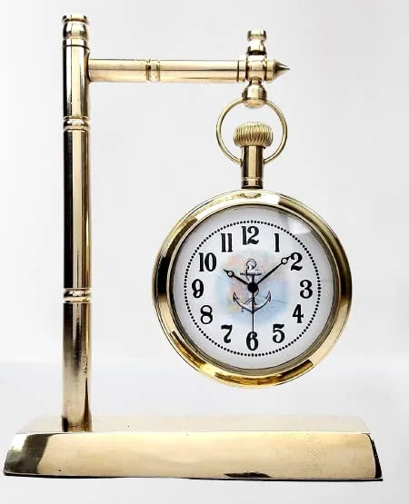 Vintage Brass Desk Clock Table Clock Antique Nautical Clock Brass Antique Table Clock for Home and Office Decoration