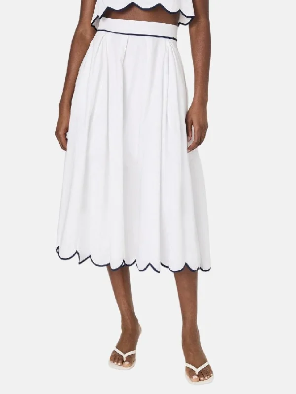 Alexis Cotton Scallop Midi Skirt