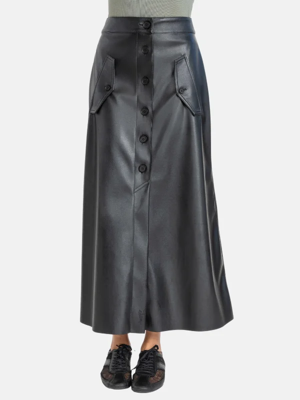 Vegan Leather Maxi Skirt