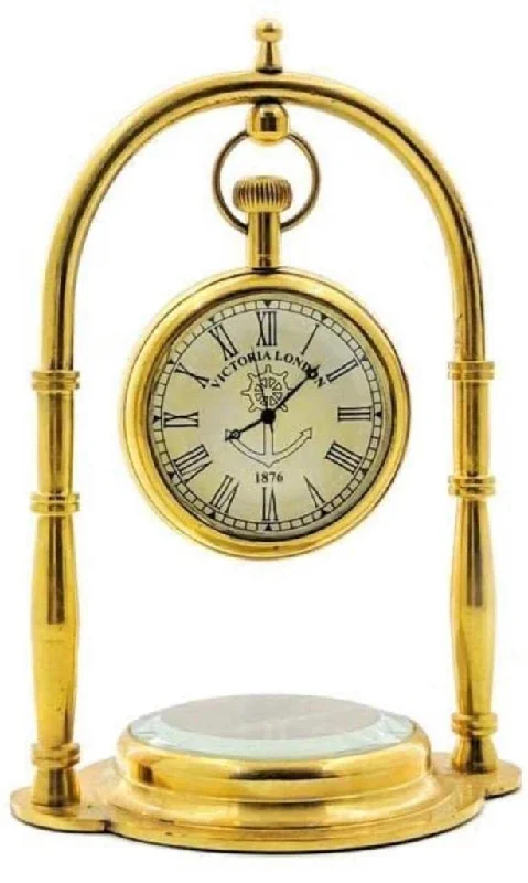 Regal Nautical Brass Vintage Table Clock Victorian London Table Clock Nautical Brass Antique Table Clock Premium Golden Looking Desk Table Clock for Home & Office Decor