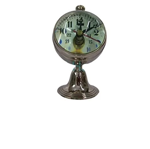 Home Decor Instrument Brass Table Clock with Compass 2 Inch