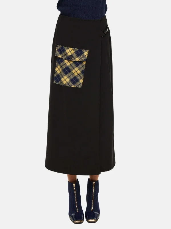 POCKET PLAID SKIRT