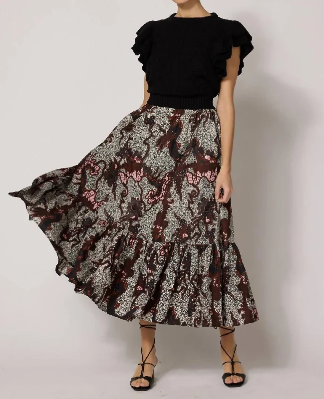 Keisha Ankle Skirt In Castello Print