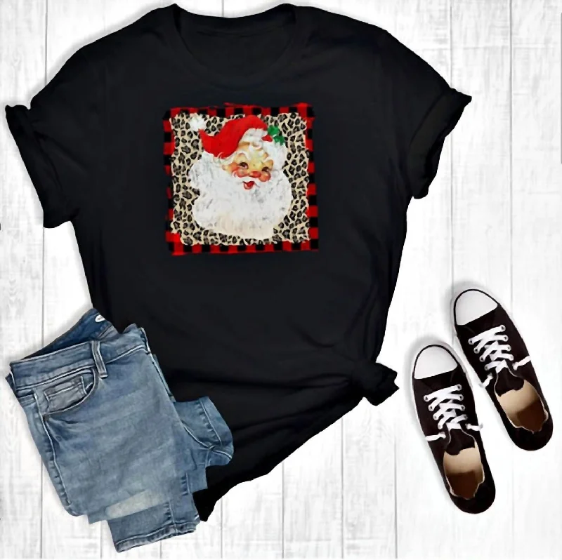 Vintage Santa Tee In Black