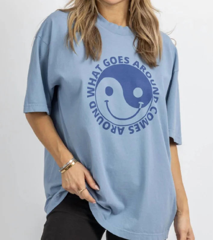 What Goes Around Graphic Tee In Blue